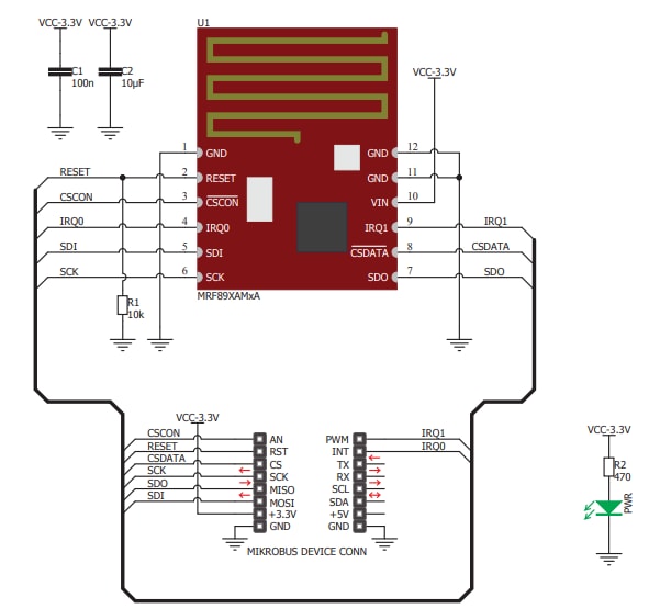 Schematic - Mikroe MIKROE-2924 MiWi Click